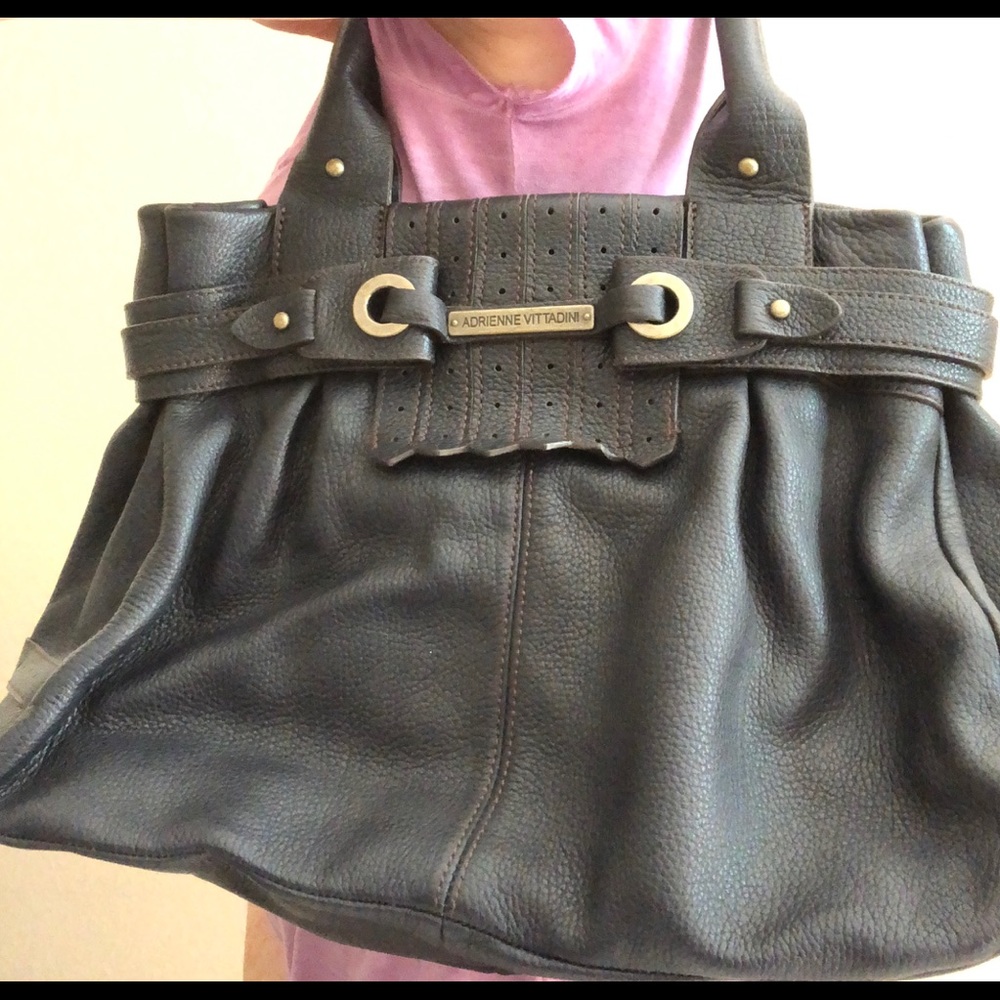 Adrienne Vittadini dark blue leather shoulder bag